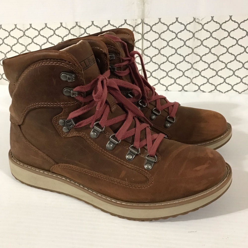 L.L.Bean Men's Brown Leather Hiking Boots Size 9.5